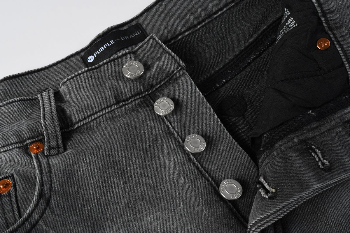 Men Streetwear Grey Denim Shorts with Radial Rhinestone Burst Patterns 5094