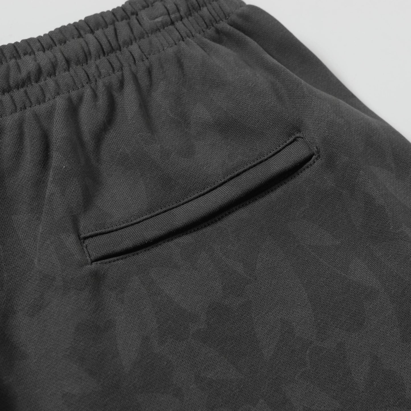 Men Designer Wide Leg Jeans Vintage Black with Quilted Texture and Distressed Hem 1115