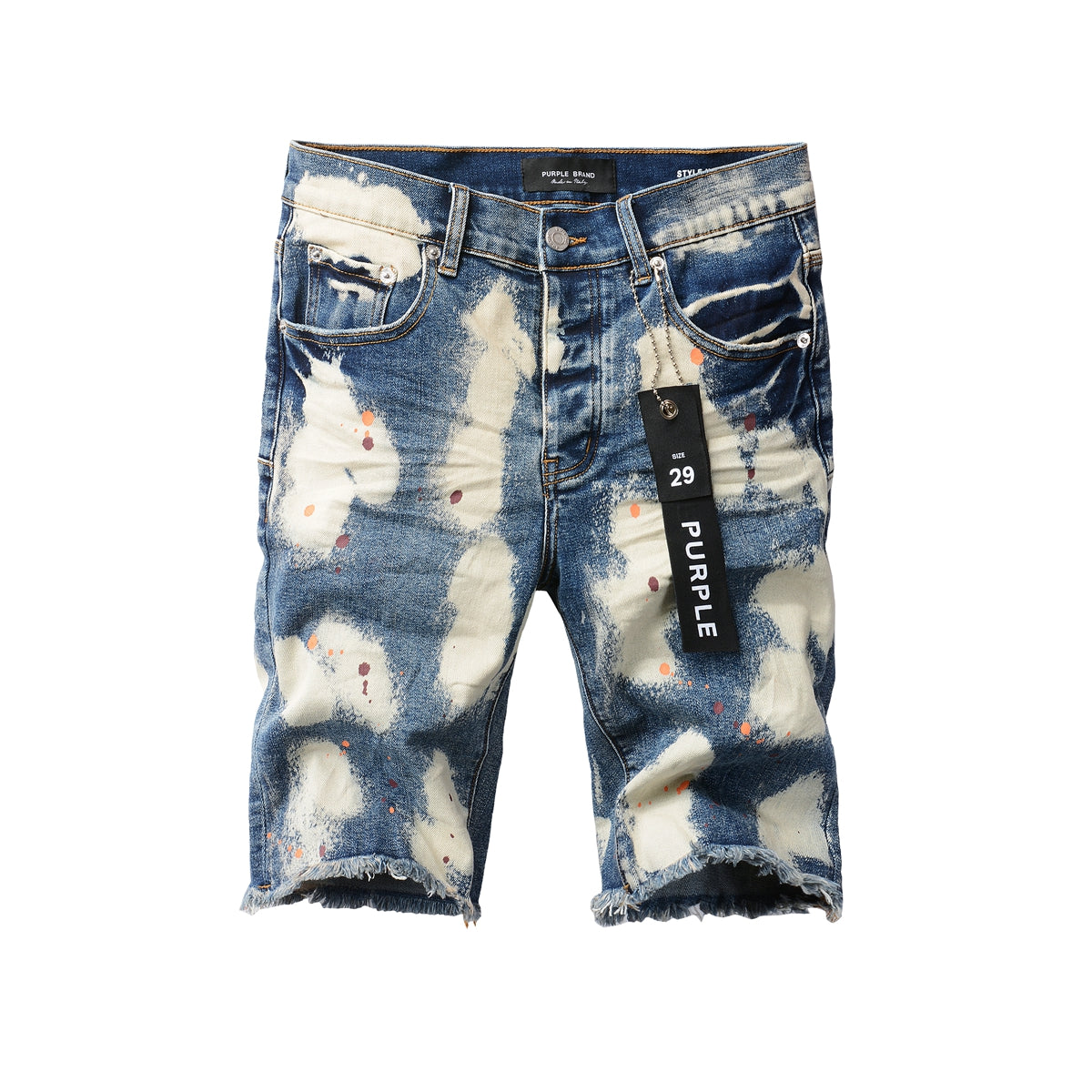 Men Streetwear Skinny Jeans Black and White Graffiti Wash with Multi Color Paint Splash 5090